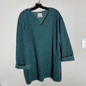 Oversize teal sweater dress
